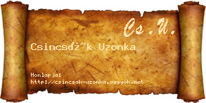 Csincsák Uzonka névjegykártya